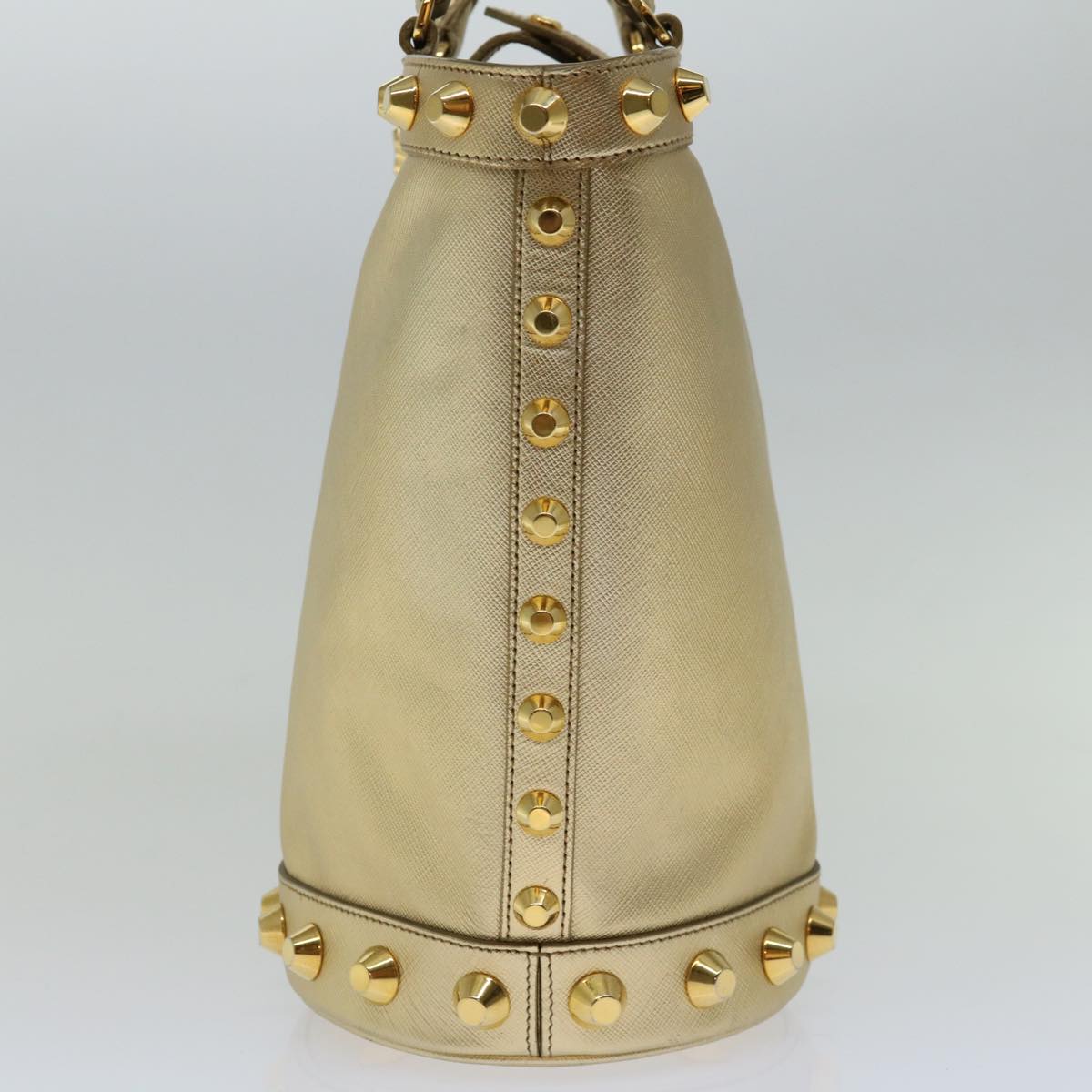 Prada Saffiano Gold Leather Handbag (Authentic Pre-Loved)
