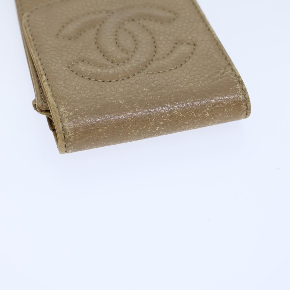 Chanel Cc Beige Leather Wallet  (Pre-Owned)