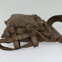 Bottega Veneta Intrecciato Brown Leather Shoulder Bag (Pre-Owned)