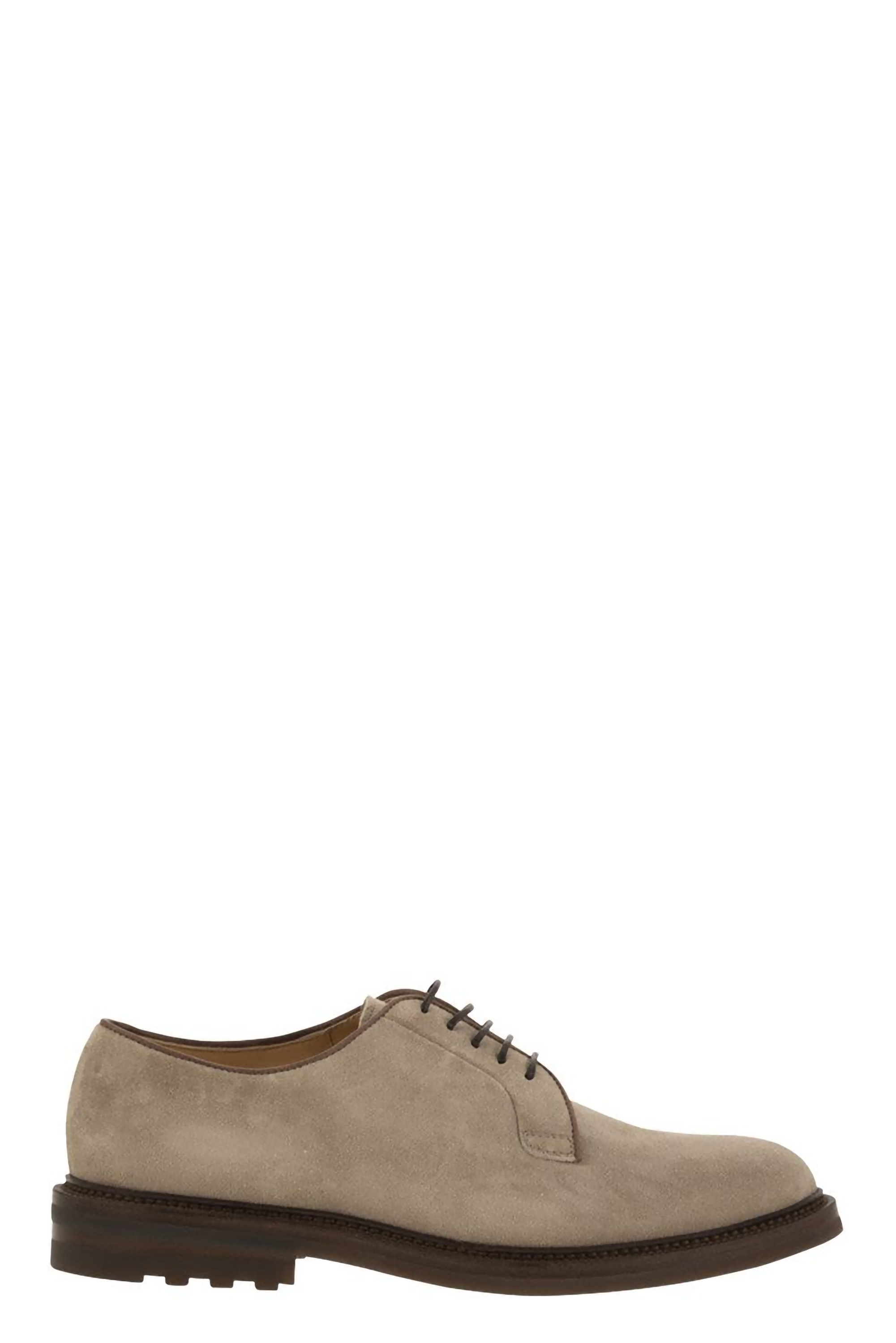 BRUNELLO CUCINELLI MENS SHOES WITH LACES IN LIGHT BEIGE