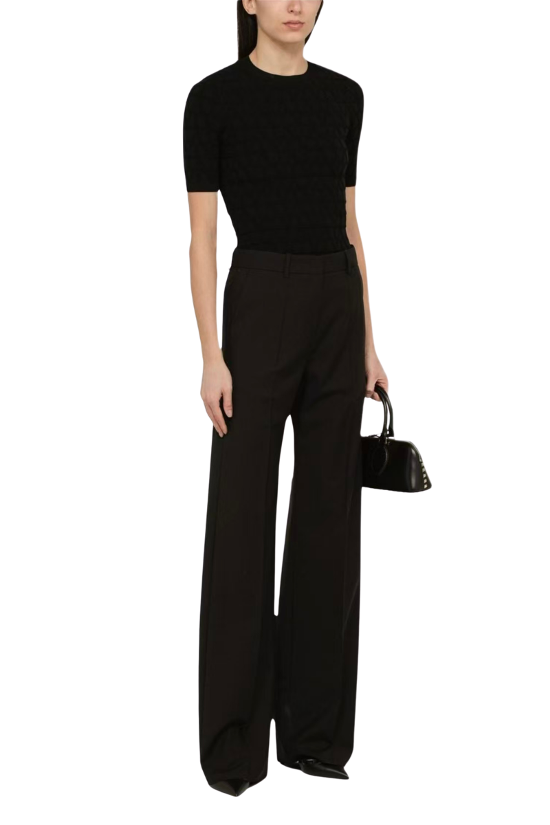 Valentino Garavani Wool Pants In Nero