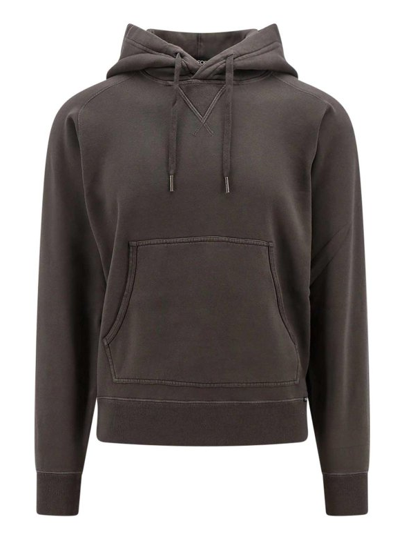 Tom Ford Mens Cotton Logo Hoodie in Gray Multi