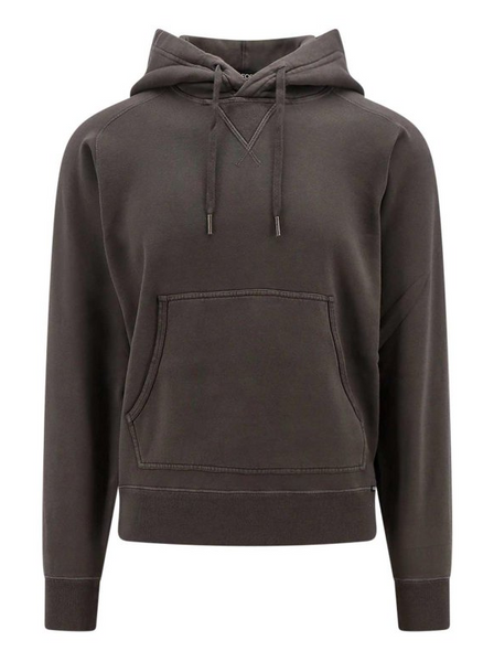 【送料&関税込】Tom Ford Dark Green Cotton Sweatshirt TOM FORD - Garment-Dyed Cotton-Jersey Zip-Up Hoodie - Green