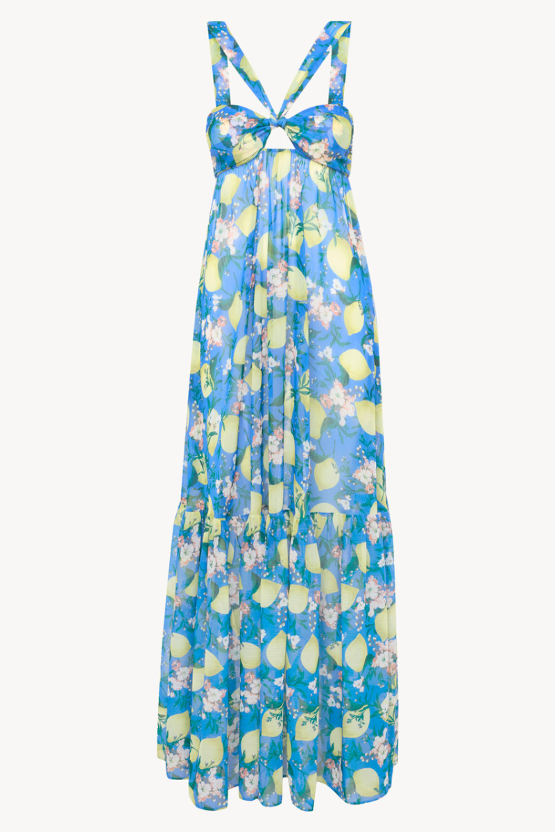 La Perla Amalfi Twist Long Dress In Blue Plm0074190