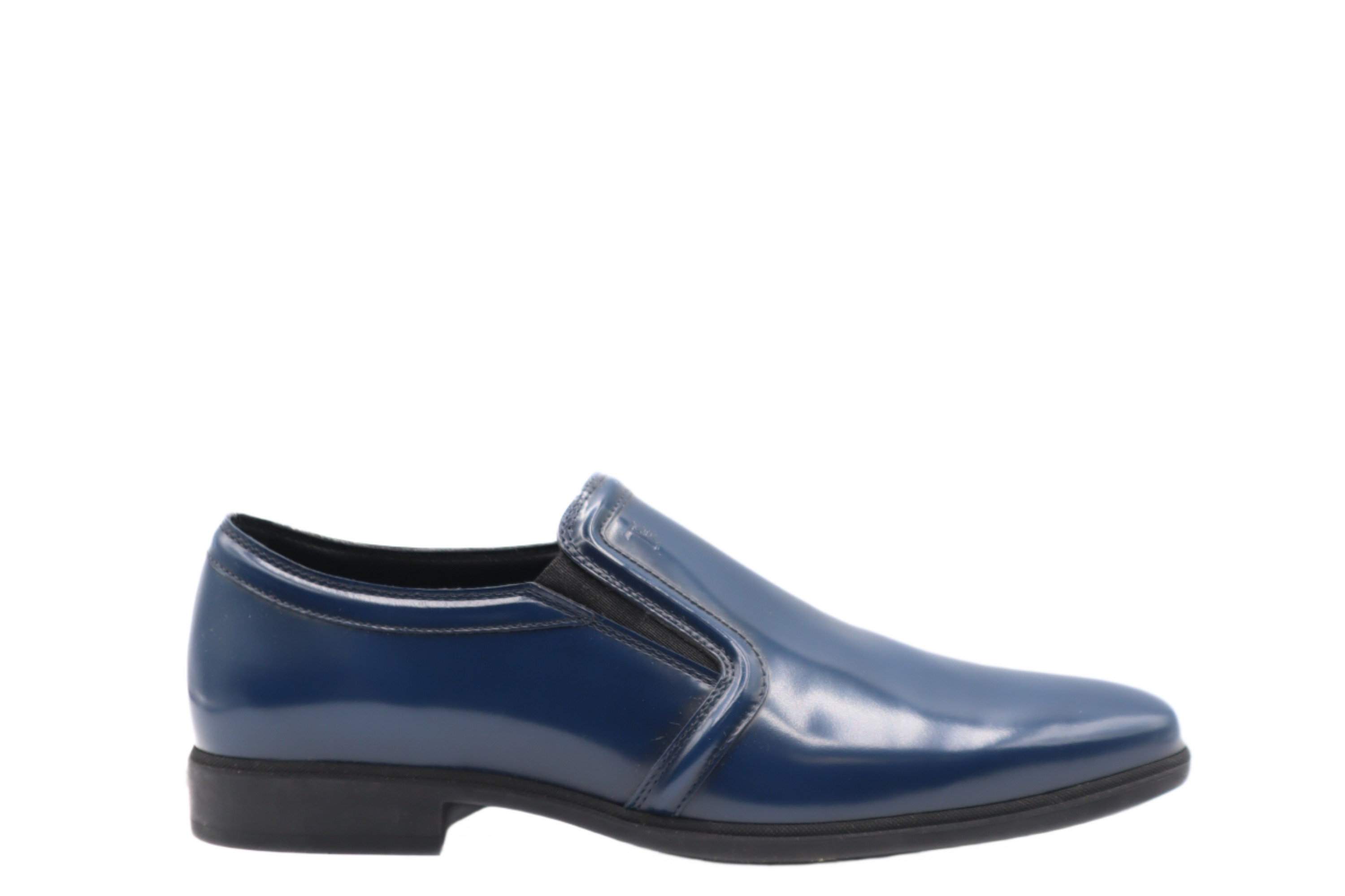 Tods Patent Leather Slip-On Loafers Baltic Blue