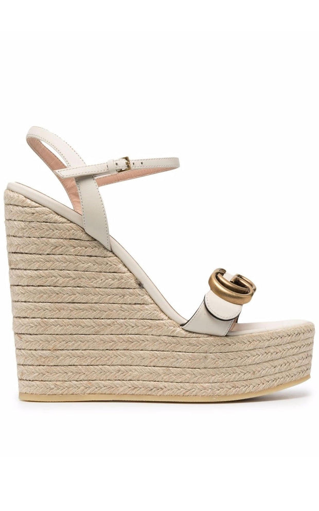Leather Wedge Espadrille Sandals
