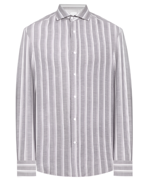 Brunello Cucinelli Mens Shirt In Green & White
