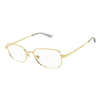 Montblanc Eyeglasses Square Full Rim, Gold Frame and Clear Demo Lens Lens MB0267O004