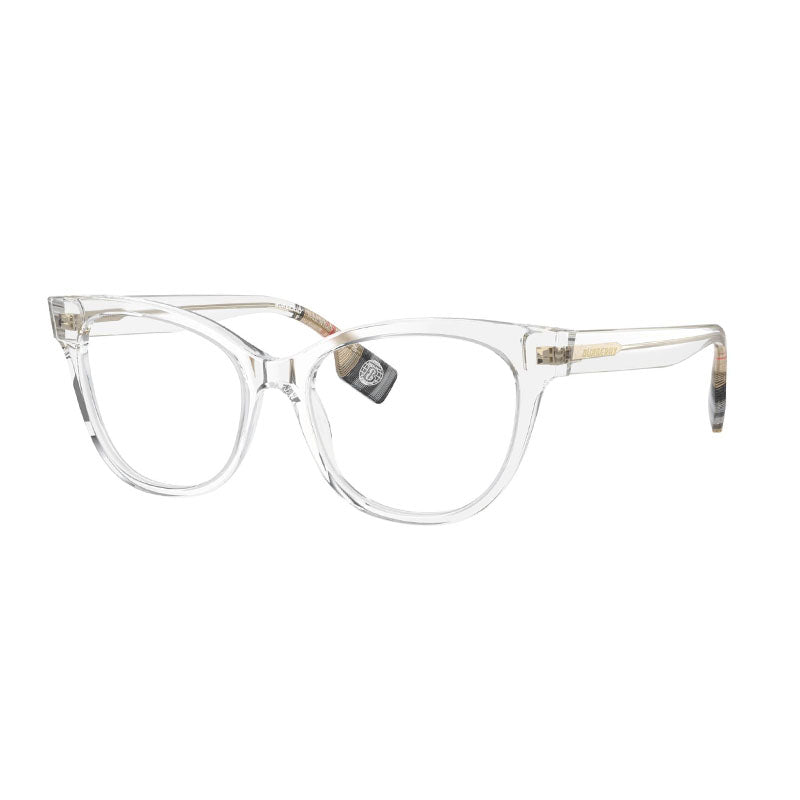 Burberry Eyeglasses Cat Eye Full Rim, Transparent Frame and Clear Demo Lenses Lens BE23753024