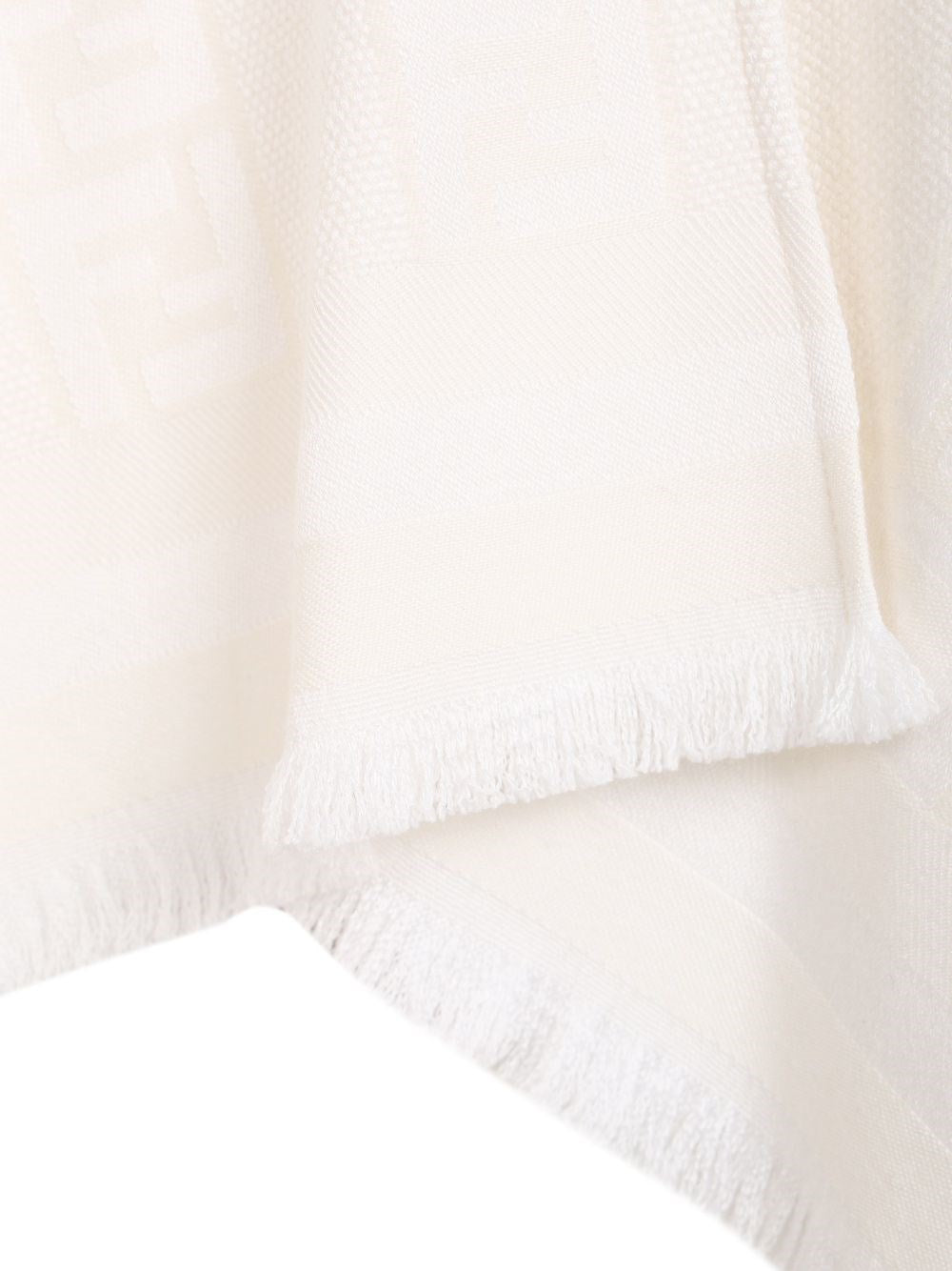 Fendi Women Ff Ivory Wool And Silk Poncho