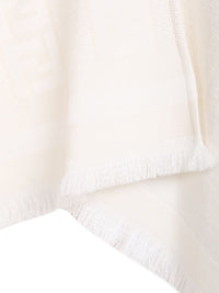 Fendi Women Ff Ivory Wool And Silk Poncho