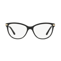 Burberry Eyeglasses Cat Eye Full Rim, Black Gold Frame and Clear Demo Lenses Lens BE22803001