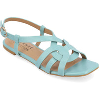 ALORRA Womens Cushioned Footbed Open Toe Flatform Sandals 8 Medium Aqua