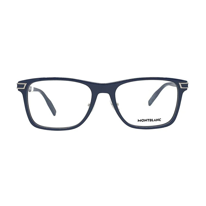 Montblanc Montblanc Eyeglasses Square Full Rim, Blue Frame and Clear Demo Lenses Lens MB0042O003