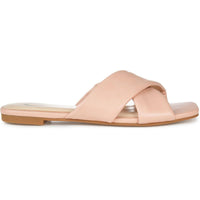 Carlotta Womens Faux Leather Slip On Slide Sandals