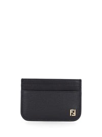 Fendi Fendi Women Leather Card Holder With Ff Logo