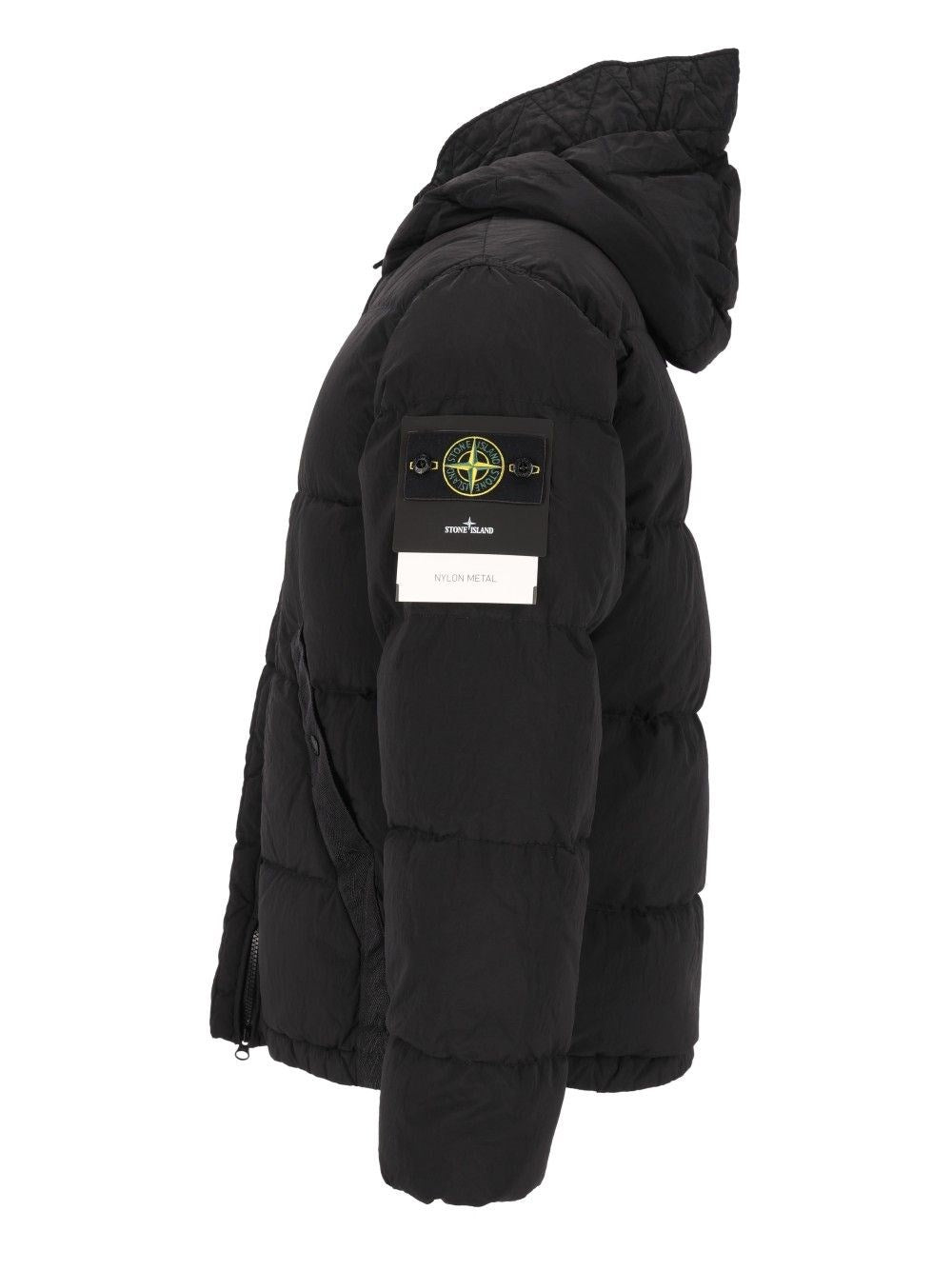 Stone Island Stone Island Men Hooded Down Jacket In Nylon Metal Fabric