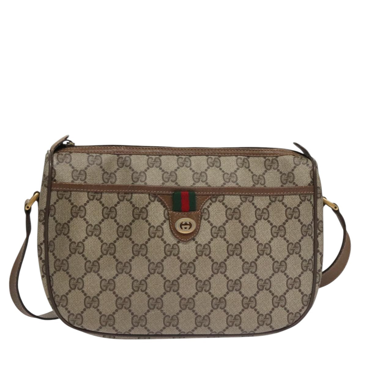 Gucci Ophidia Beige Canvas Shoulder Bag (Pre-Owned)