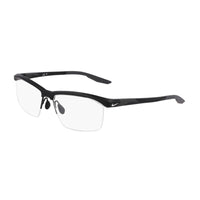 Nike Nike Eyeglasses Rectangle Semi Rim, Matte Black Frame and Clear Demo Lens Lens NIKE7402N001