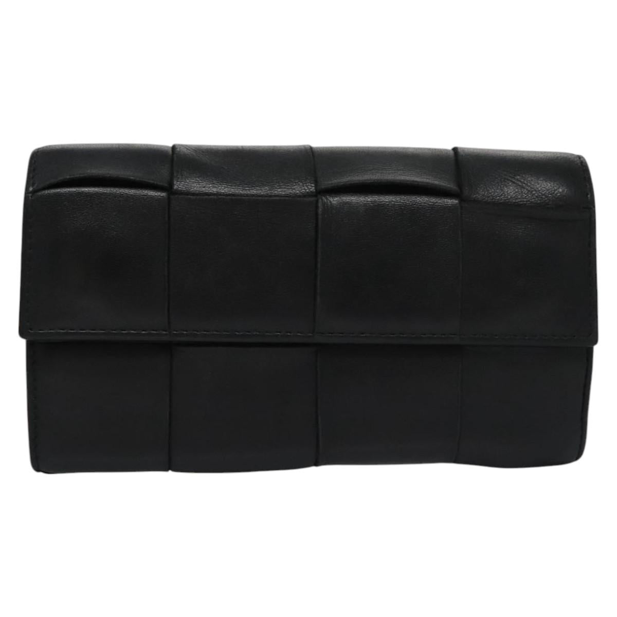 Bottega Veneta Cassette Black Leather Wallet  (Pre-Owned)