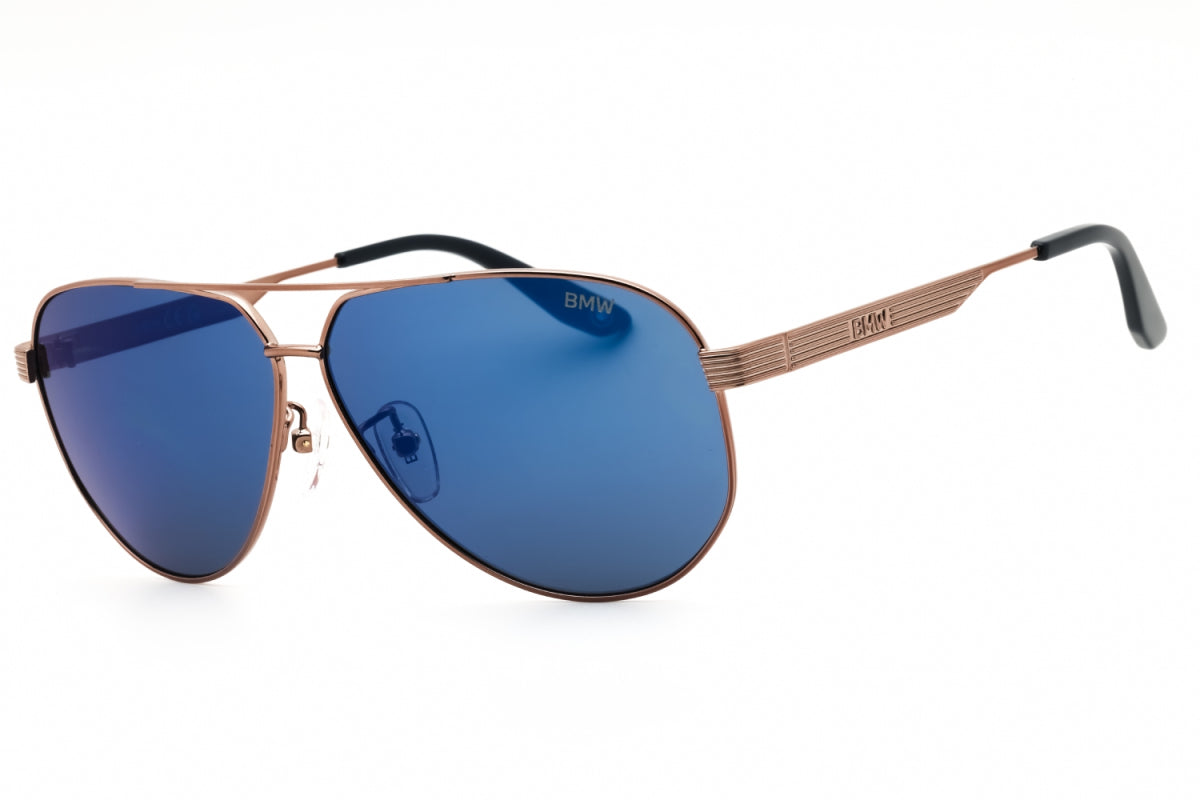 BMW BMW Sunglasses Aviator Full Rim, Bronze/Blue Frame and Blue Lens BW0061-H38V