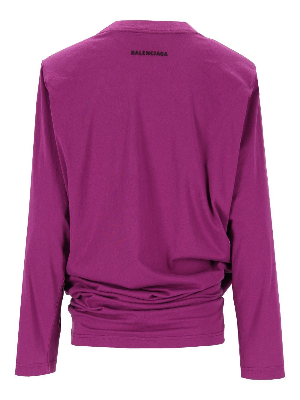 Balenciaga Women Long-Sleeve T-Shirt With Pleat Detail