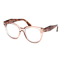 Tom Ford Tom Ford Eyeglasses Oval Full Rim, Shiny Pink Frame and Clear/Blue Light Block Lenses Lens FT5987-B072