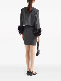 Prada Women Cropped Jacket With Feather