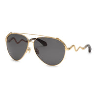 Roberto Cavalli Sunglasses Aviator Full Rim, Shiny Rose Gold Frame and Dark Grey Lens SRC090M0300