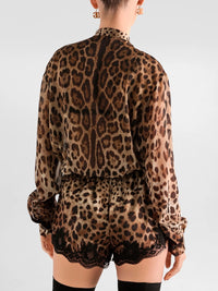 Dolce & Gabbana Women Leo-Print Georgette Shirt