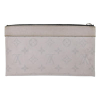 Louis Vuitton Discovery Pochette Monogram Taigarama Gray Leather Clutche & Pouche Bag (Authentic Pre-Loved)