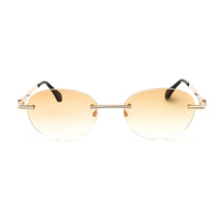 Palm Angels Sunglasses Oval Rimless, Gunmetal Frame and Blue Gradient Electric Lens PERI10HCRYSTAL1007