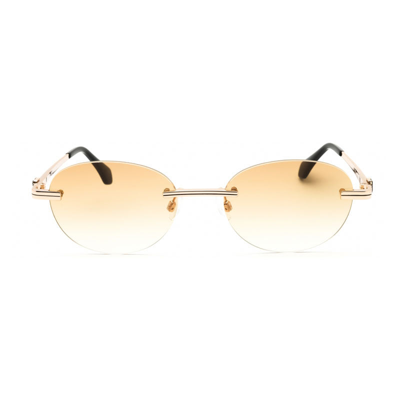 Palm Angels Sunglasses Oval Rimless, Gunmetal Frame and Blue Gradient Electric Lens PERI10HCRYSTAL1007