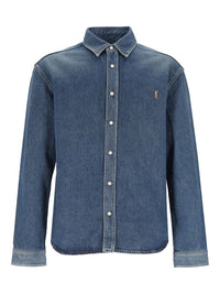 Saint Laurent Men Cassandre Denim Shirt