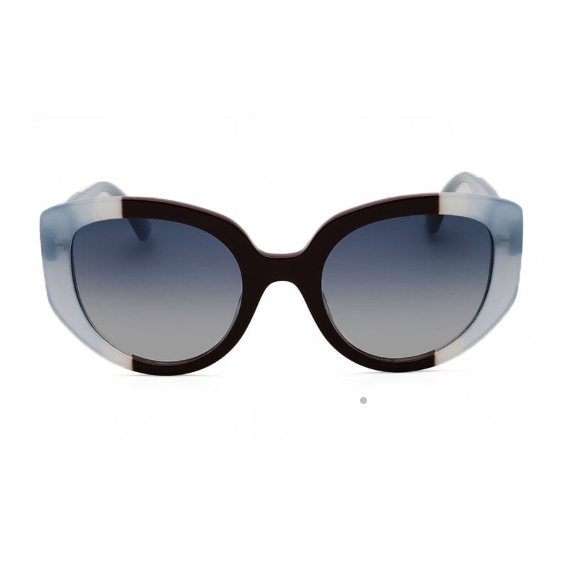 Moschino Sunglasses Cat Eye Full Rim, Blue/Brown Frame and Dark Blue Gradient Lens MOS173/S0S9W08