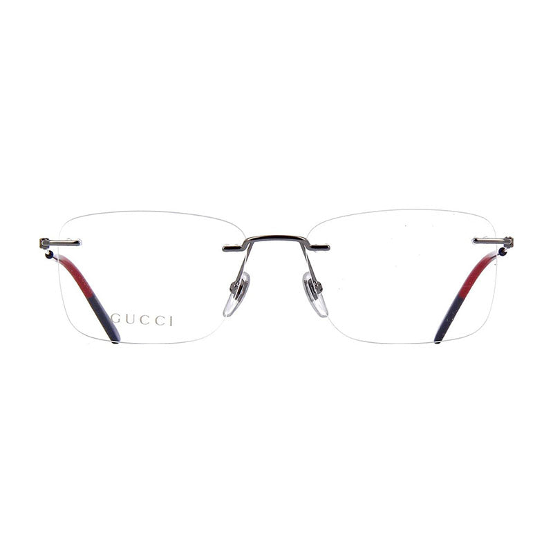 Gucci Eyeglasses Rectangle Rimless, Ruthenium Frame and Clear Demo Lenses Lens GG0399O003