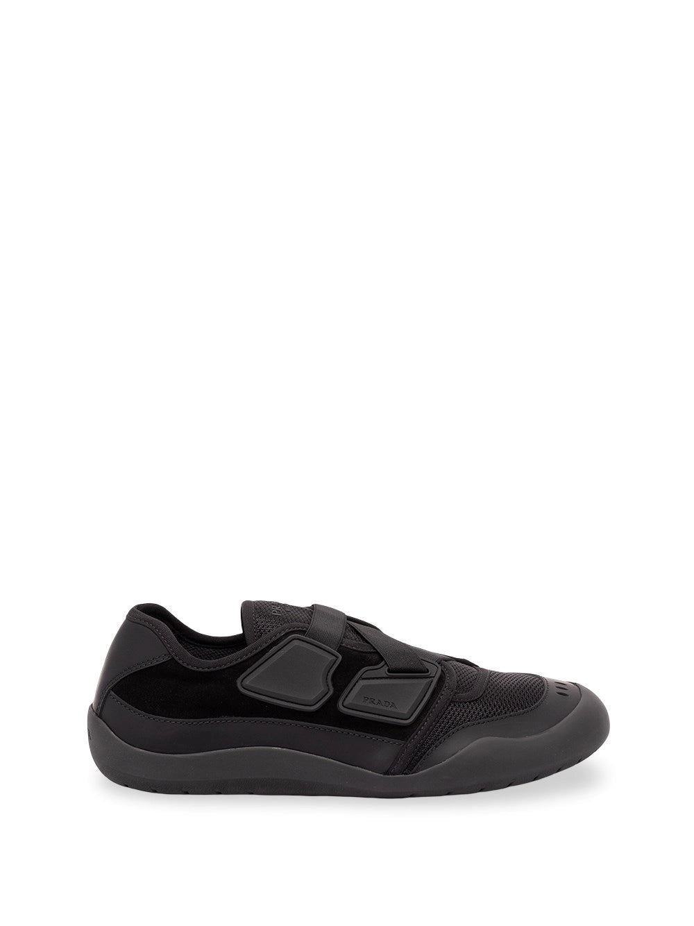 Prada Prada Men Speedrock Leather And Mesh Fabric Sneakers