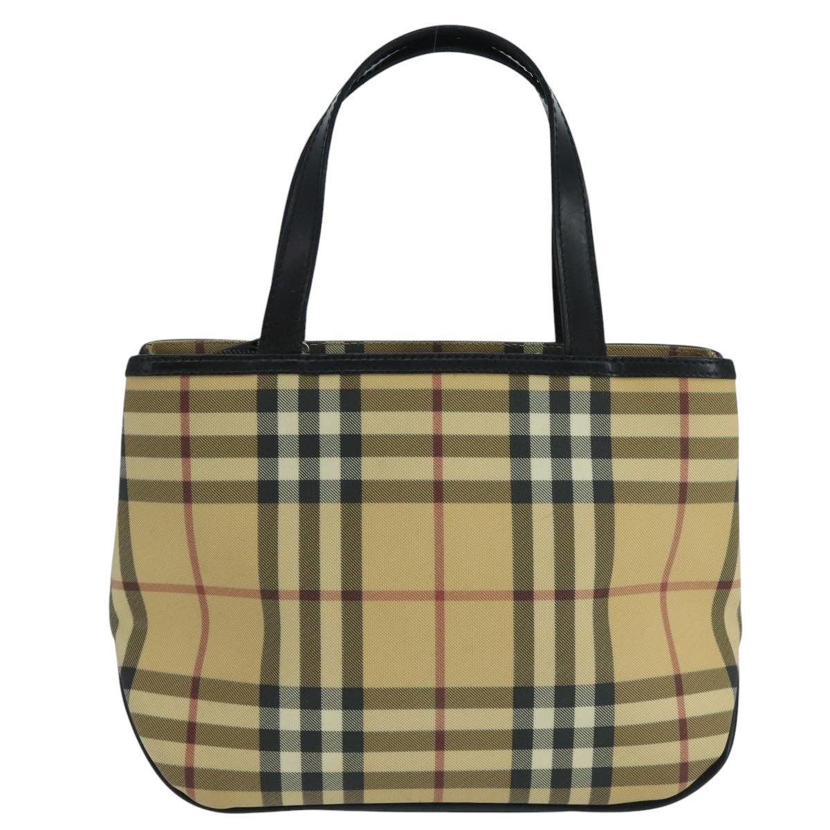 Burberry Nova Check Beige Canvas Handbag (Pre-Owned)