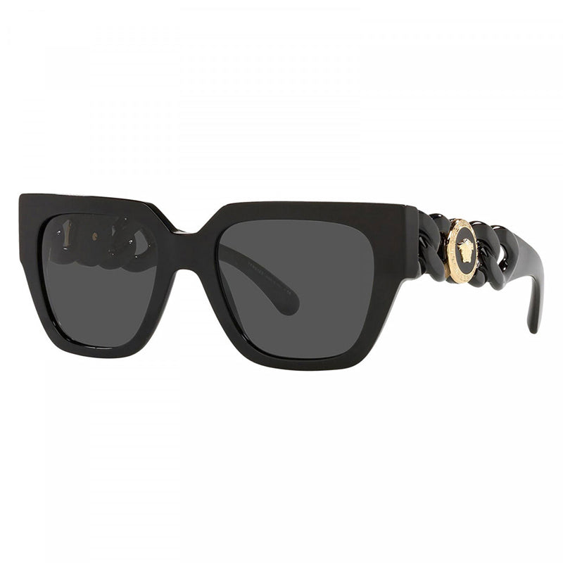 Versace Versace Sunglasses Square Full Rim, Black Frame and Dark Grey Lens VE4409GB1/87