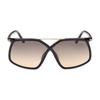 Tom Ford Tom Ford Sunglasses Geometric Full Rim, Shiny Black Frame and Smoke Gradient Lens FT103801B