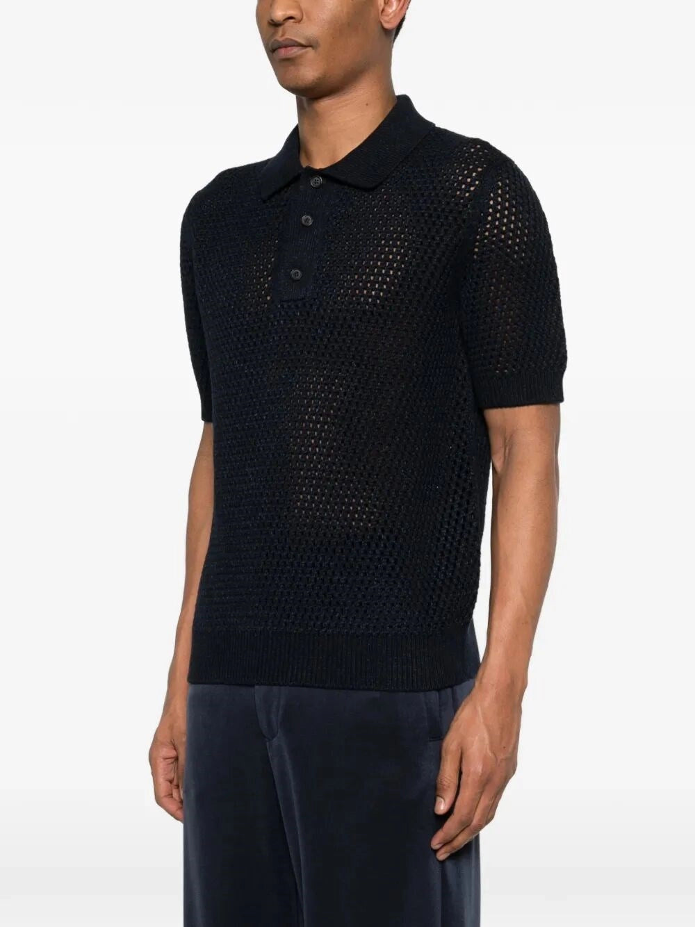 Prada Men Cotton Linen Polo Neck