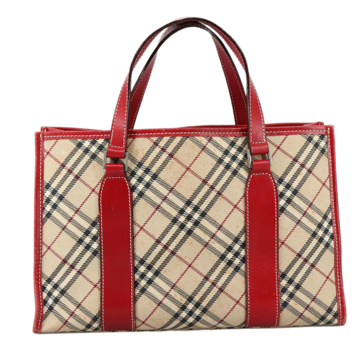 Burberry Nova Check Beige Canvas Handbag (Pre-Owned)