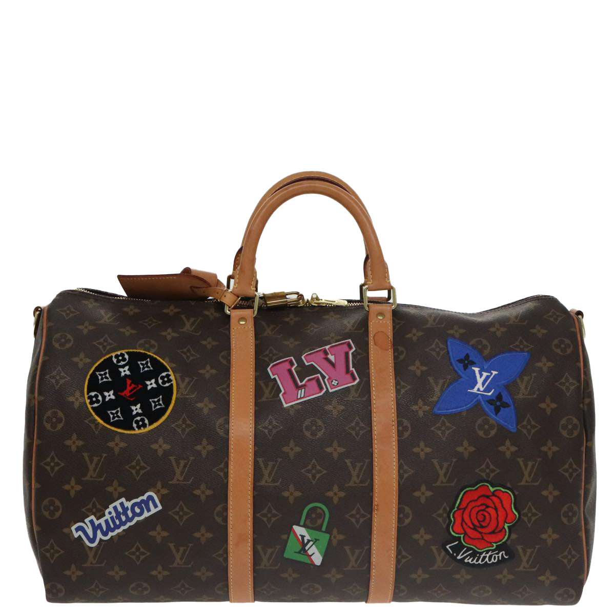 Louis Vuitton Keepall Bandouliere 50 Brown Canvas Travel Bag (Pre-Owned)