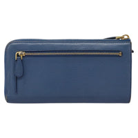 Prada Saffiano Blue Leather Wallet (Pre-Owned)