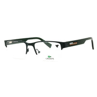Lacoste Eyeglasses Rectangle Semi Rim, Matte Green Frame and Clear Demo Lenses Lens L2299N301