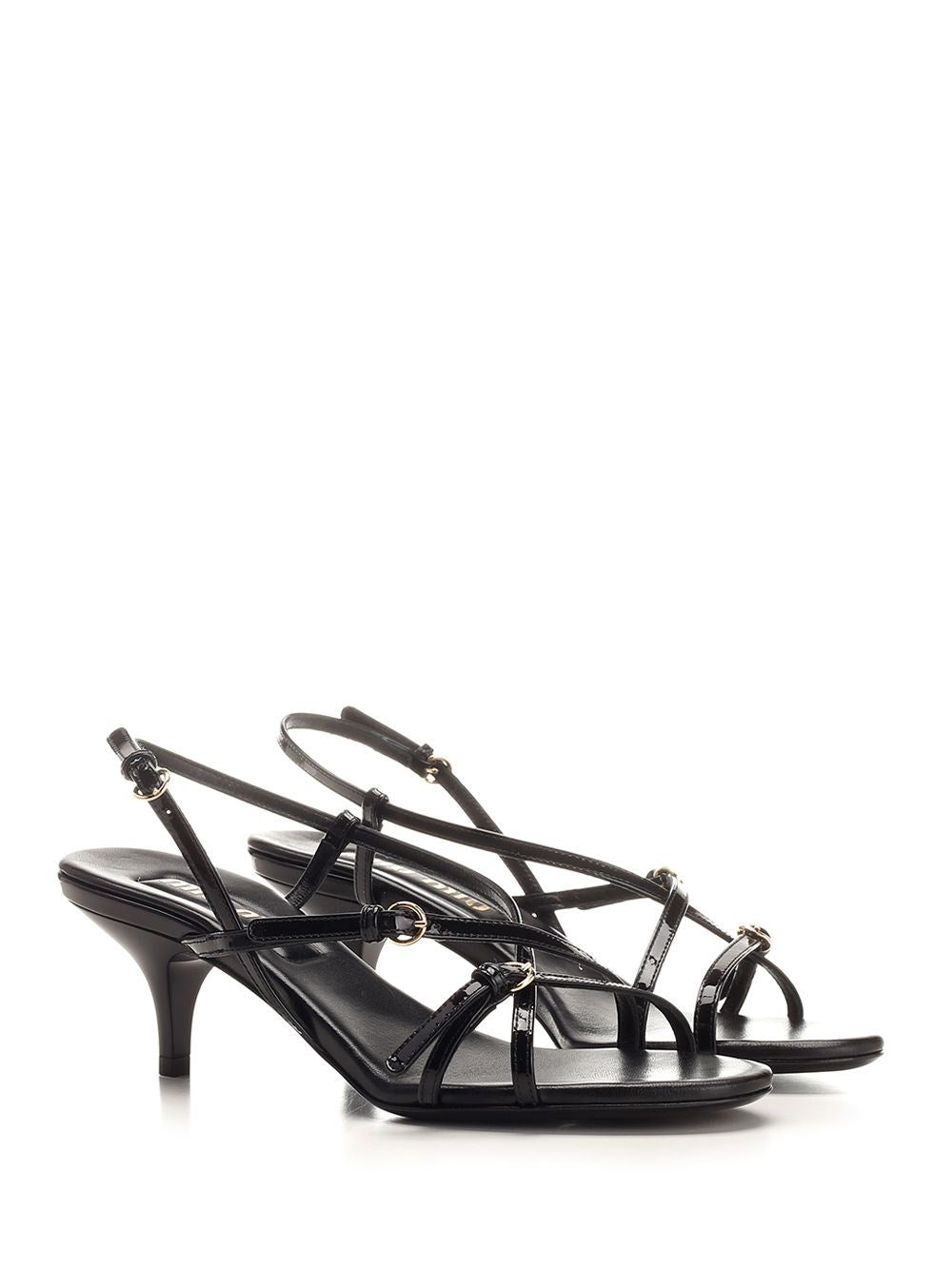 Miu Miu Miu Miu Women Black Patent Sandals