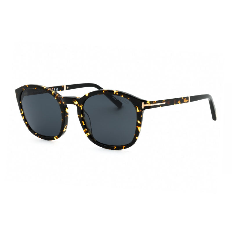 Tom Ford Square Full Rim, with a Dark Havana frame and Smoke lens. Brown