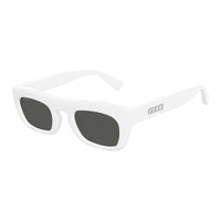 Gucci Gucci Sunglasses Square Full Rim, Shiny White Frame and Grey Lens GG1777S004
