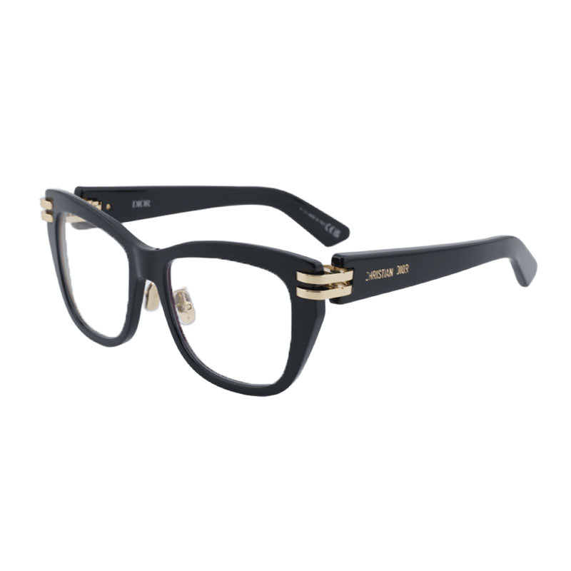 Dior Eyeglasses Square Full Rim, Shiny Black Frame and Clear Blue Block Lens Lens CDIOROS1F10BB