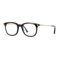 Tom Ford Tom Ford Eyeglasses Square Full Rim, Shiny Dark Green Frame and Clear Blue Light Block Lens FT5904-B096